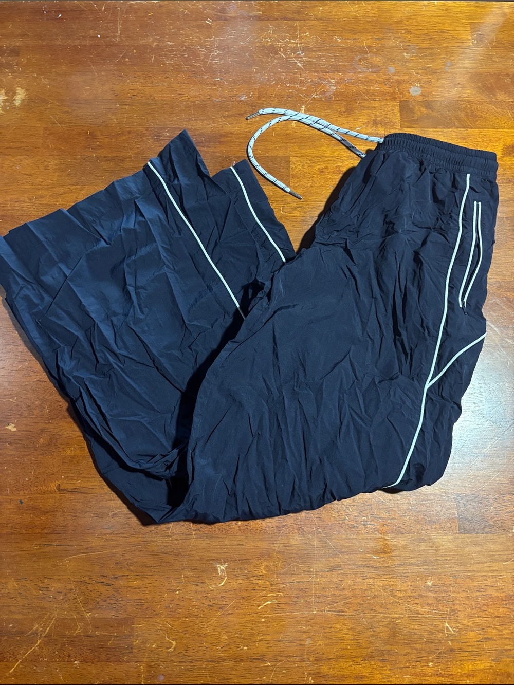 Men's Black Jogger Sweatpants with Contrast Piping